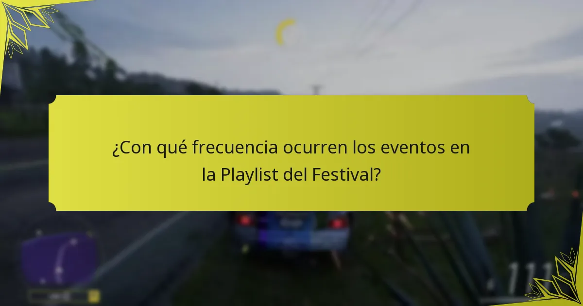 ¿Con qué frecuencia ocurren los eventos en la Playlist del Festival?