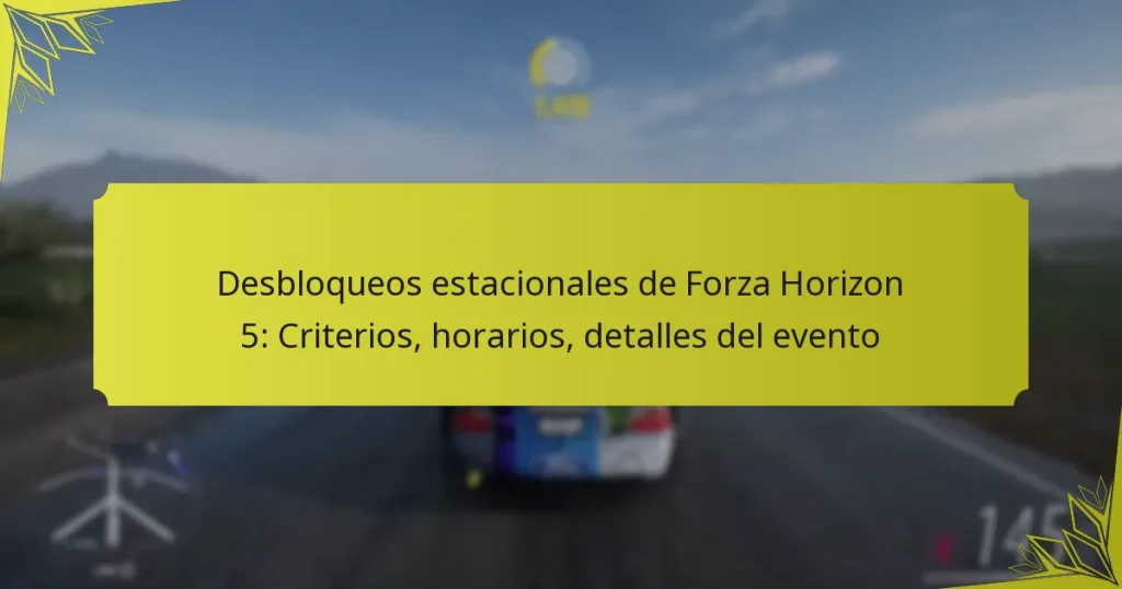 Desbloqueos estacionales de Forza Horizon 5: Criterios, horarios, detalles del evento
